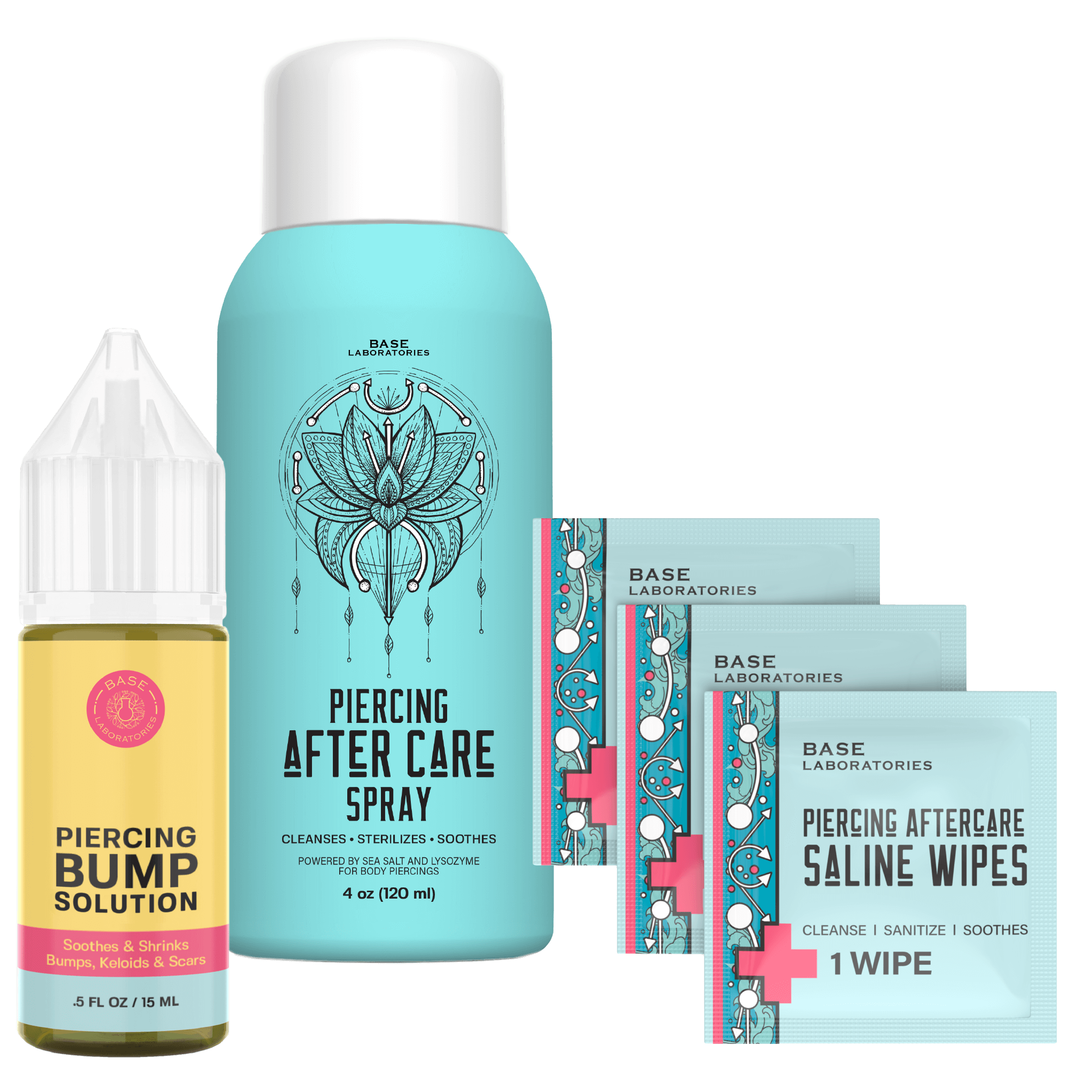 Complete Piercing Aftercare Trio Bundle Base Laboratories