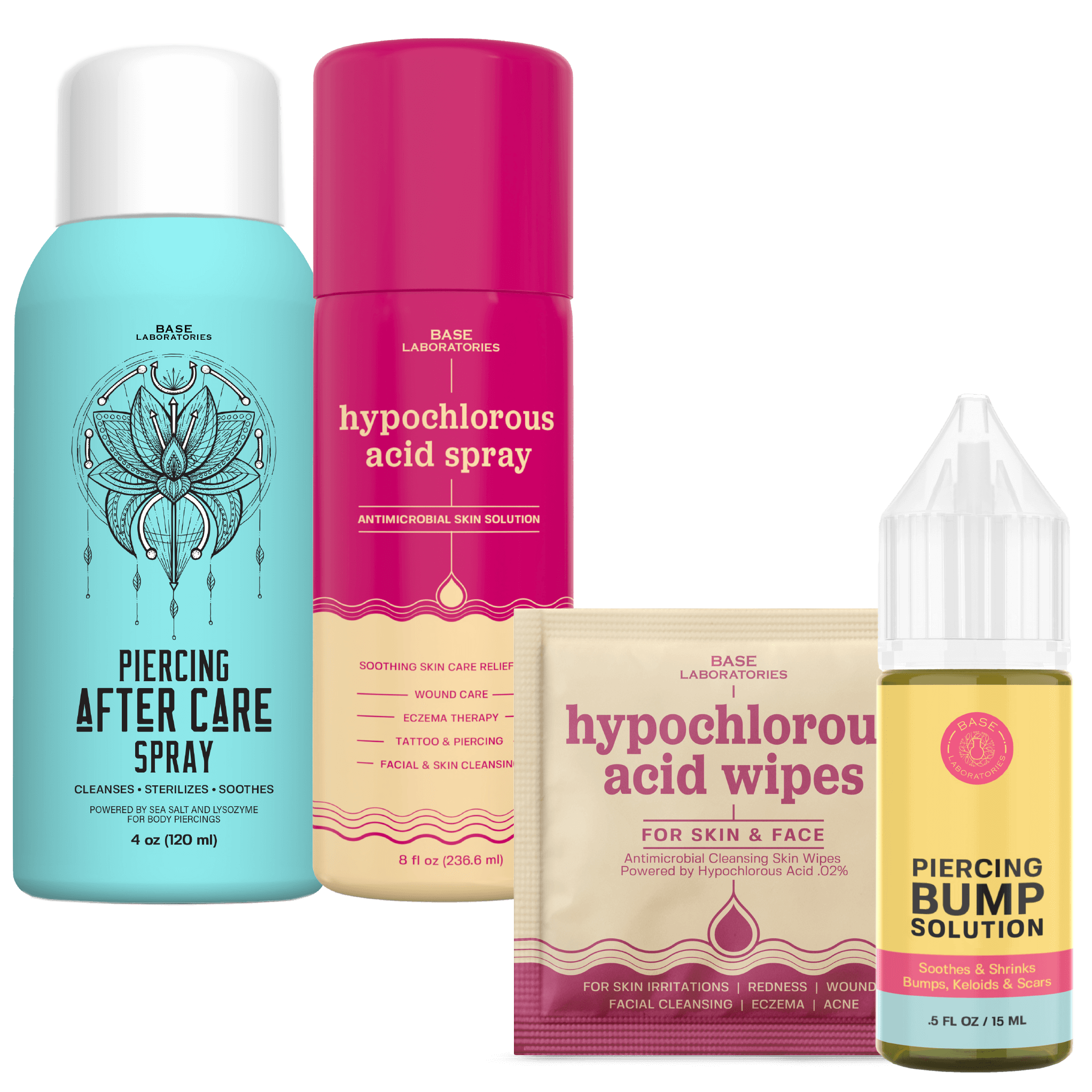 HOCL Skin Healing + PiercingCare Kit Bundle Base Laboratories