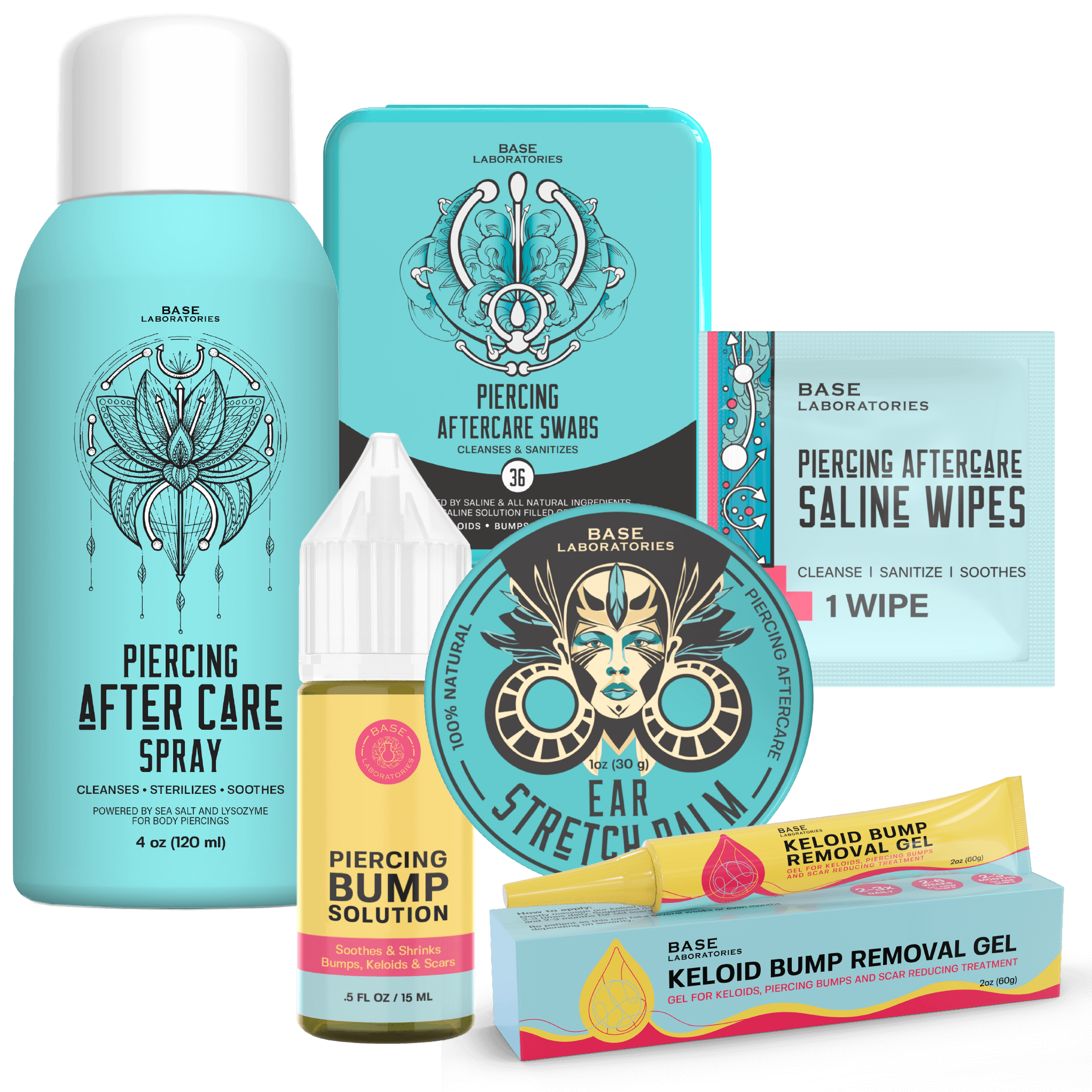 Ultimate Piercing Aftercare + Stretch Collection Bundle Base Laboratories