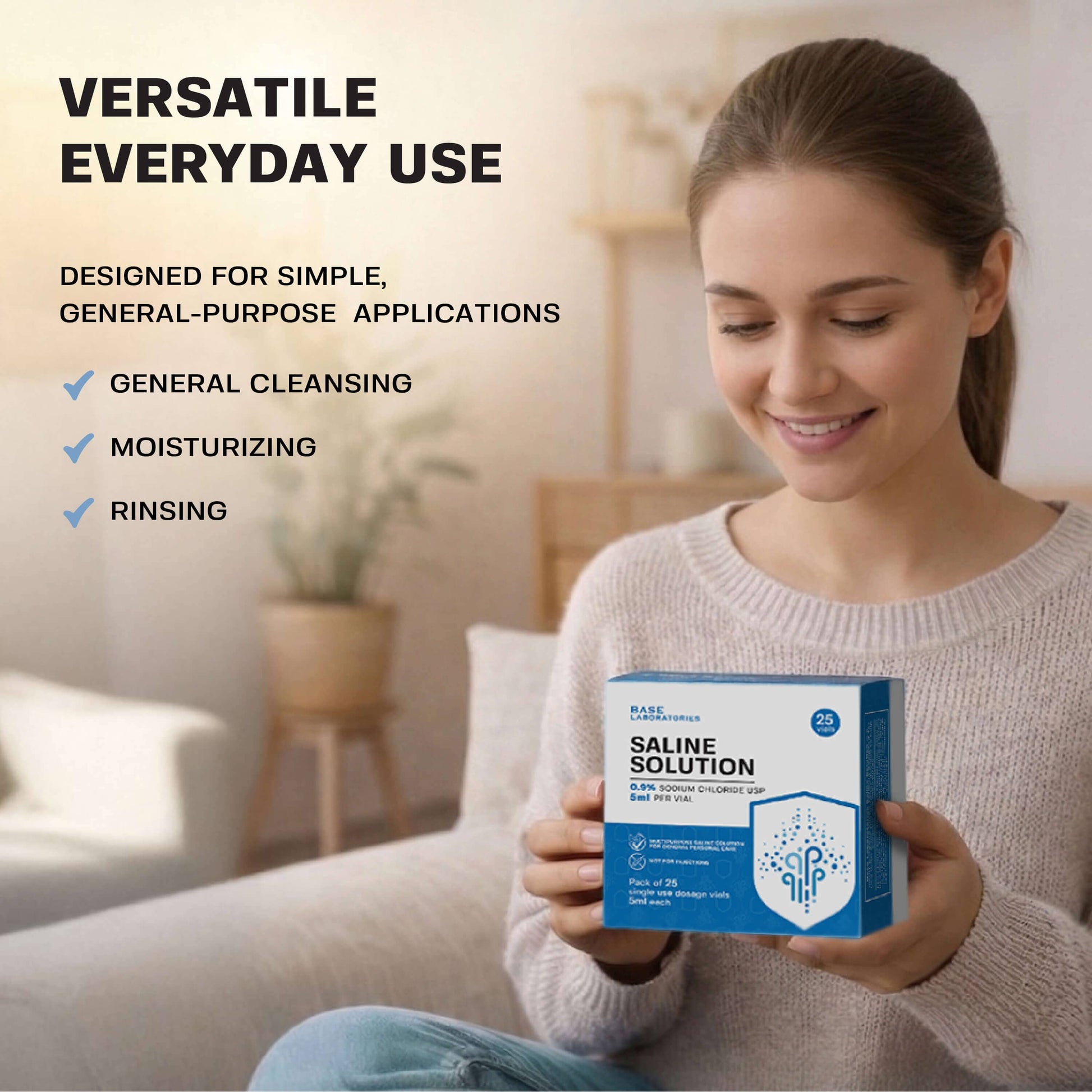 0.9% Saline Solution Vials — Compatible with Nebulizer Machines & Mesh Nebulizers Base Laboratories 