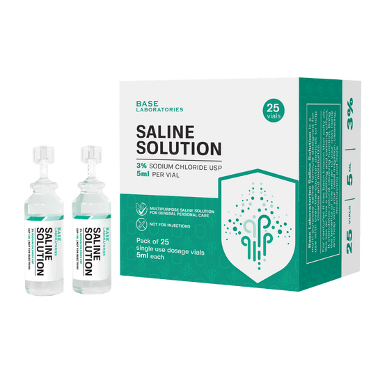 3% Saline Solution Vials — Compatible with Nebulizer Machines & Mesh Nebulizers Saline Solution Vails Base Laboratories 