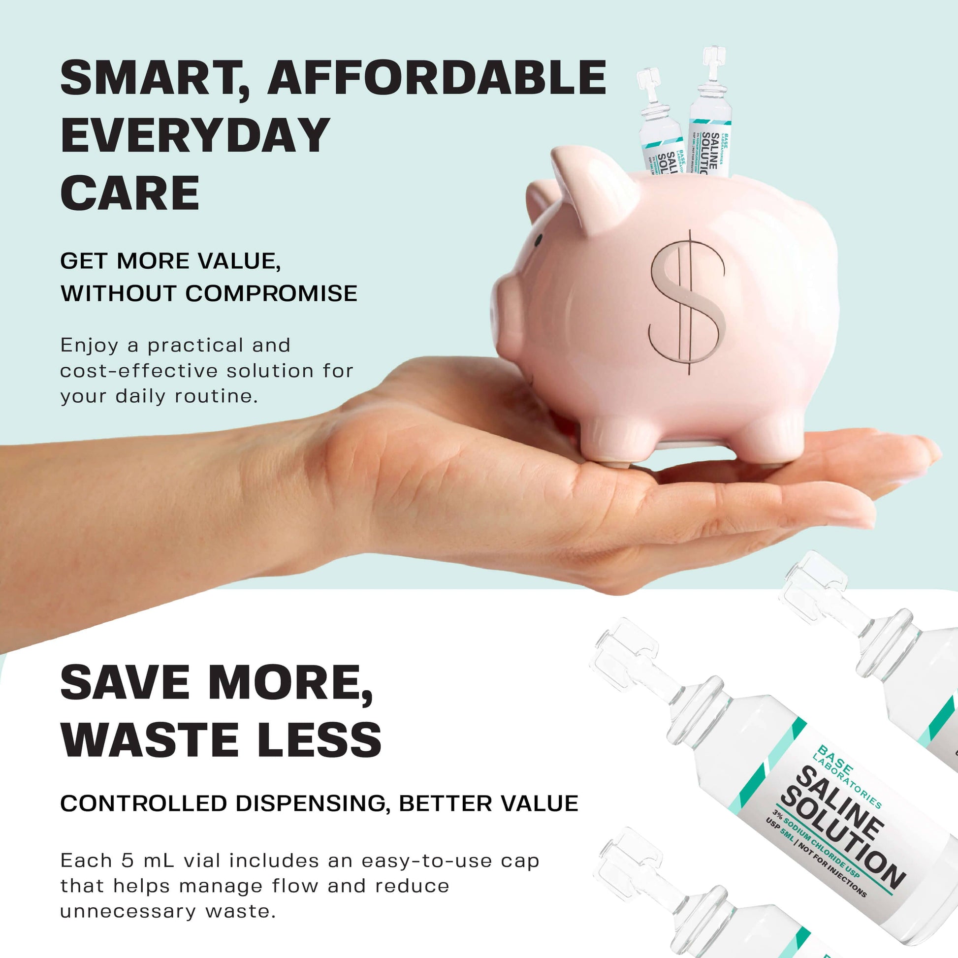 3% Saline Solution Vials — Compatible with Nebulizer Machines & Mesh Nebulizers Saline Solution Vails Base Laboratories 