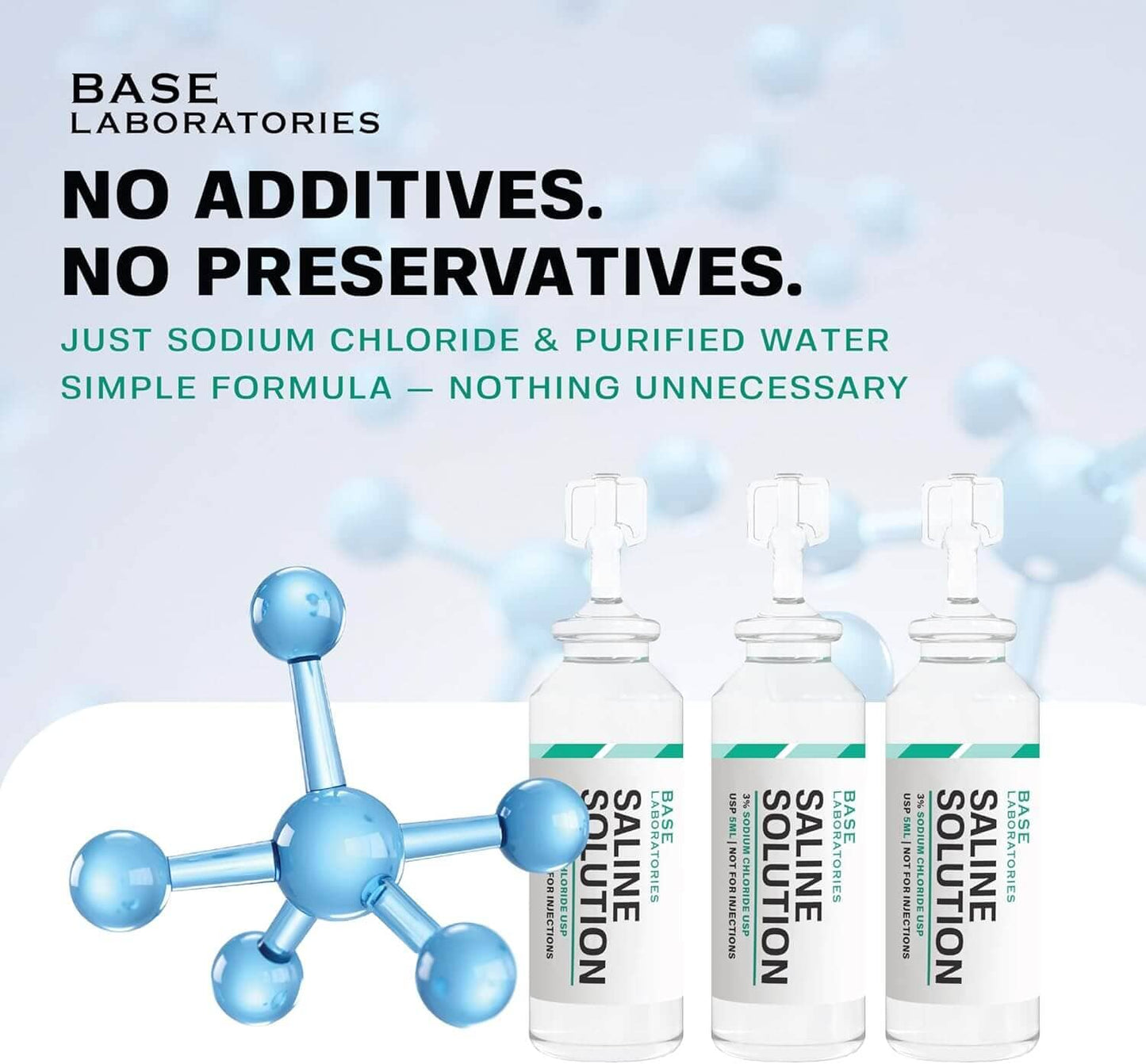 3% Saline Solution Vials — Compatible with Nebulizer Machines & Mesh Nebulizers Saline Solution Vails Base Laboratories 