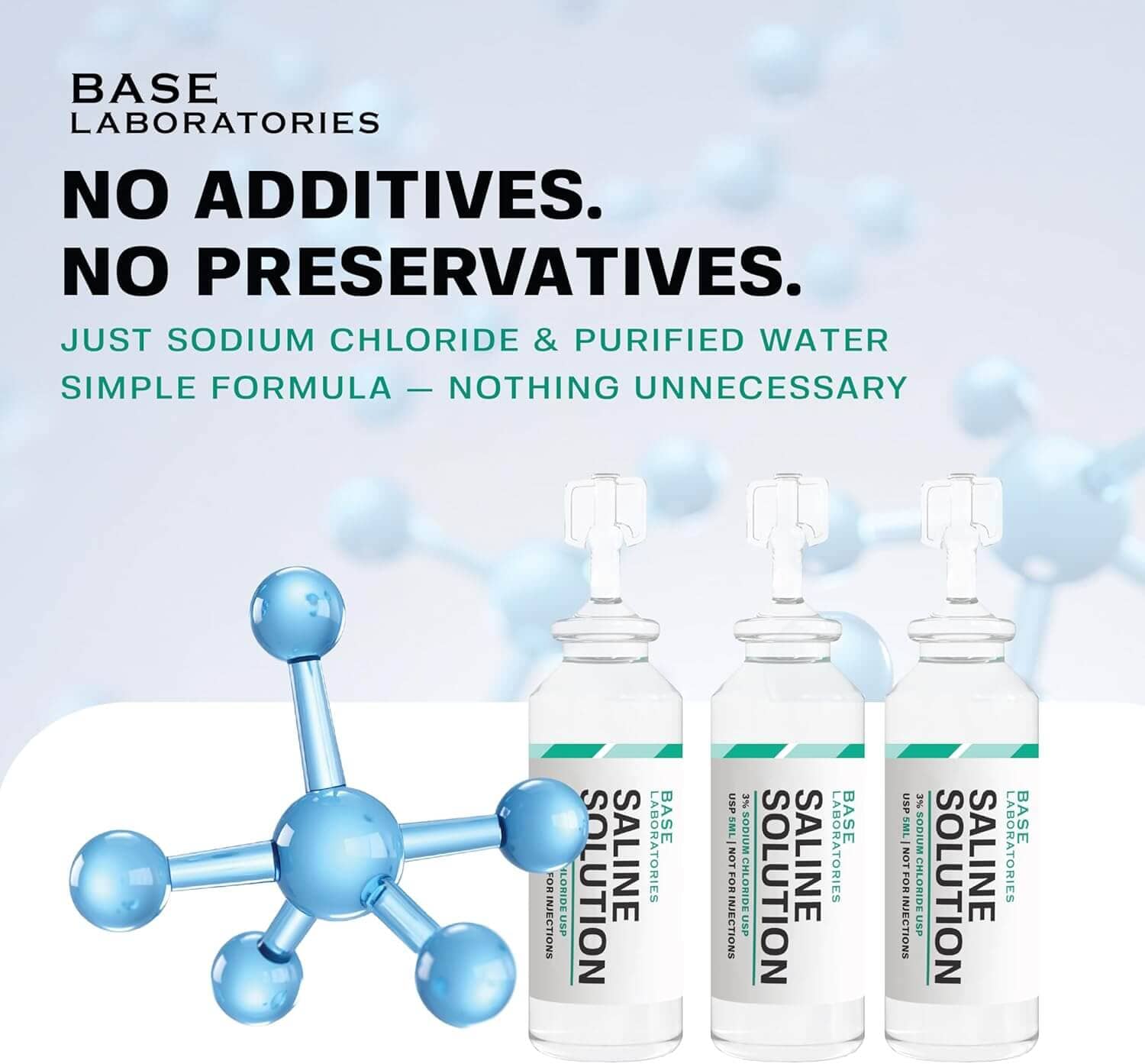 3% Saline Solution Vials — Compatible with Nebulizer Machines & Mesh Nebulizers Saline Solution Vails Base Laboratories 
