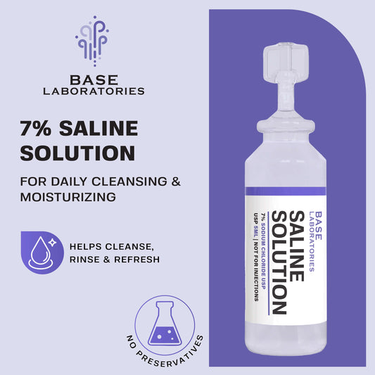 7% Saline Solution Vials — Compatible with Nebulizer Machines & Mesh Nebulizers 50 Pack Inhalation Base Laboratories 