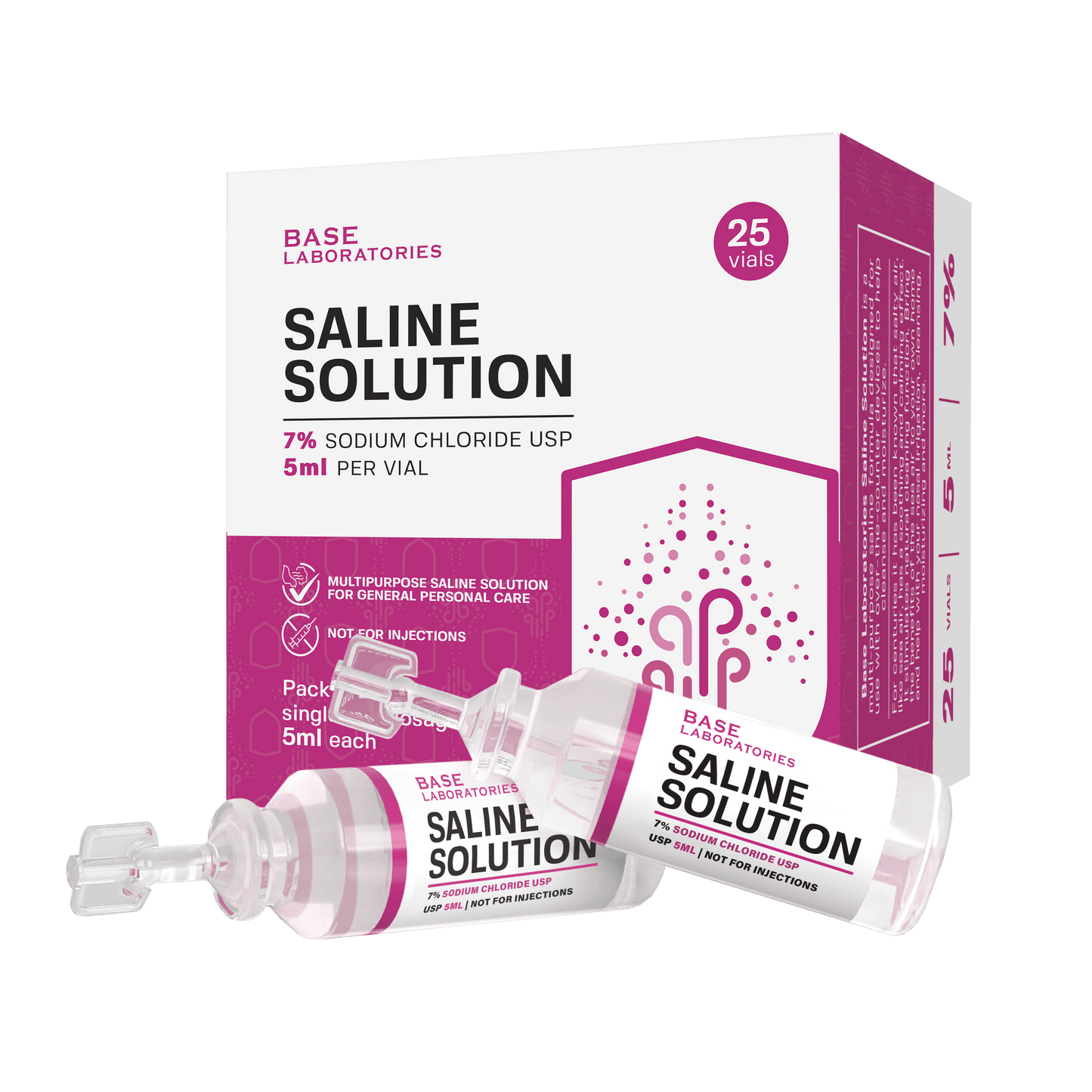 7% Saline Solution Vials — Compatible with Nebulizer Machines & Mesh Nebulizers Saline Solution Vails Base Laboratories 