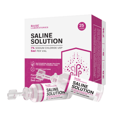 7% Saline Solution Vials — Compatible with Nebulizer Machines & Mesh Nebulizers Saline Solution Vails Base Laboratories 