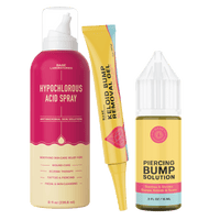 Base Laboratories Piercing Bump Care Bundle | Fast Keloid & Bump Removal | Best-Selling Bump Oil + Scar Gel + Hypochlorous Spray for Piercing Aftercare!