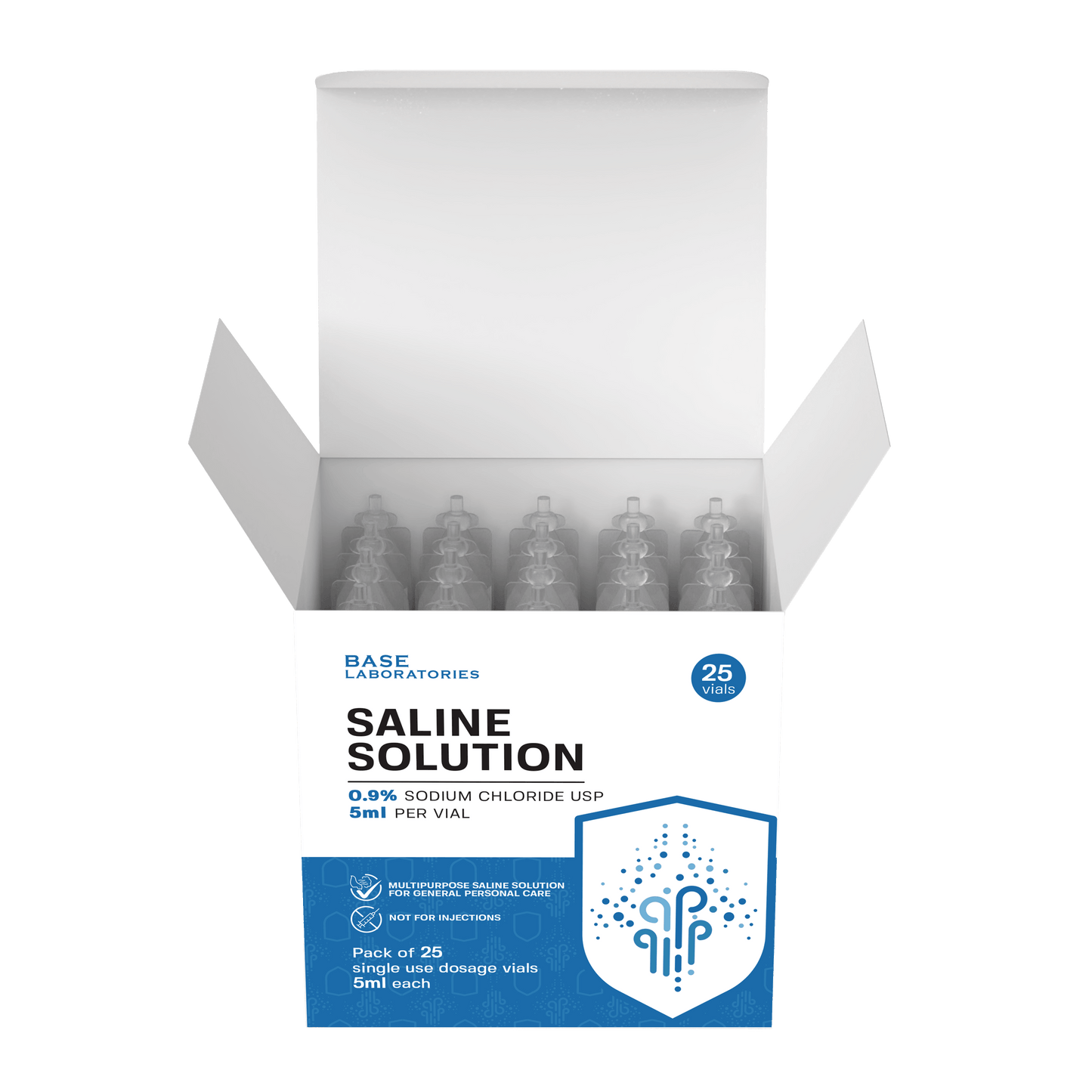 Mesh Nebulizer + 0.9% Saline Vials Bundle — Portable Fine Mist Device with 25 Single-Use Vials