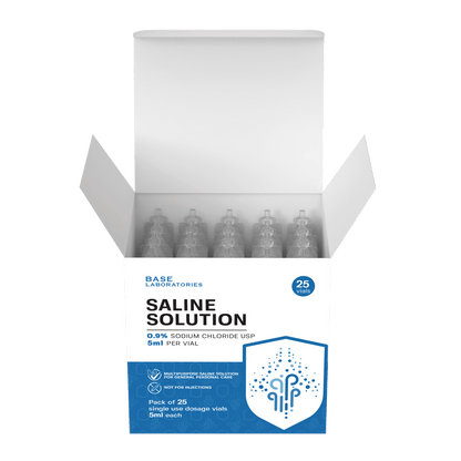 Mesh Nebulizer + 0.9% Saline Vials Bundle — Portable Fine Mist Device with 25 Single-Use Vials
