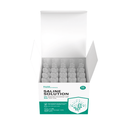 Mesh Nebulizer + 3% Hypertonic Saline Vials Bundle — Portable Fine Mist Device with 25 Single-Use Vials