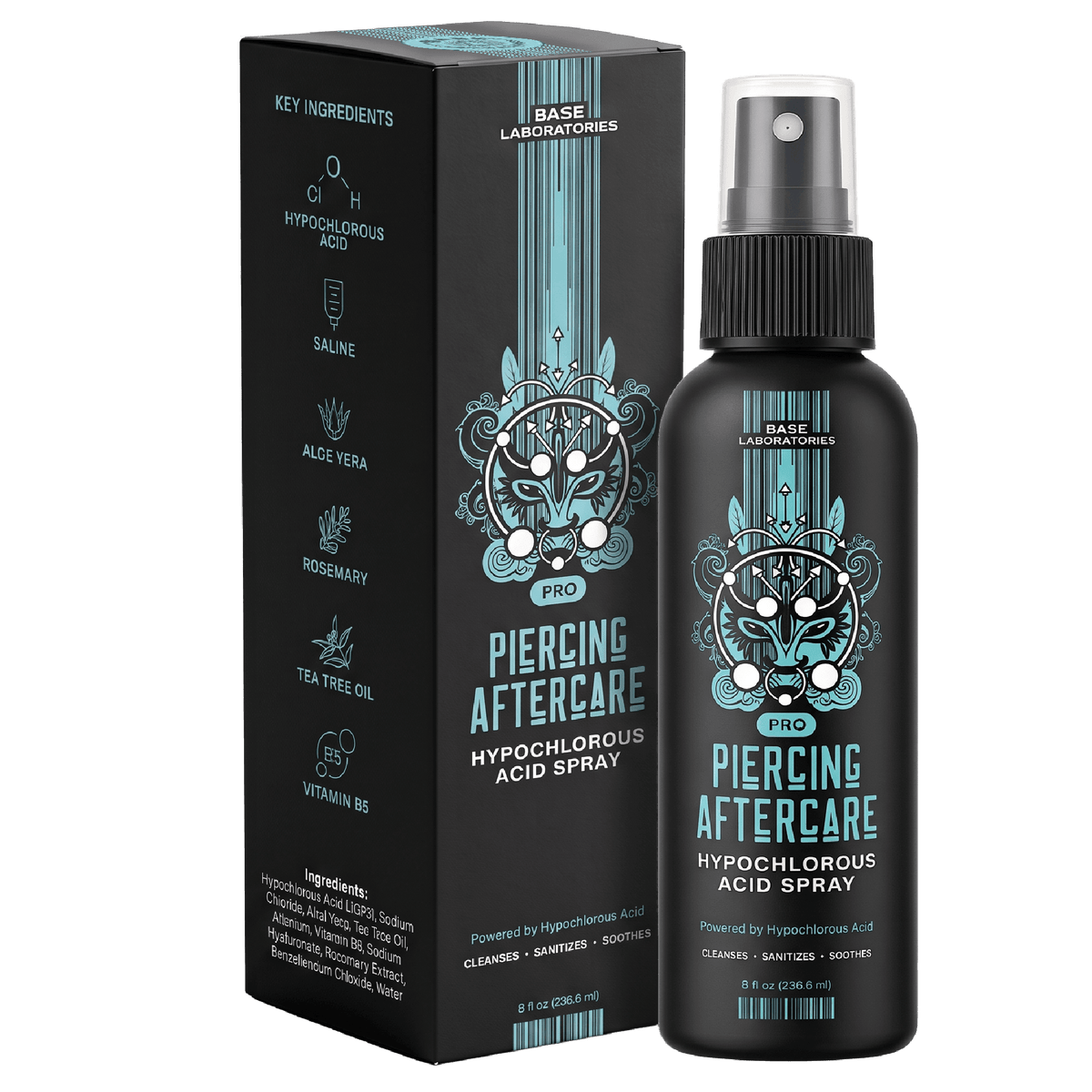 Piercing Aftercare Hypochlorous Acid Spray Topical Base Laboratories 