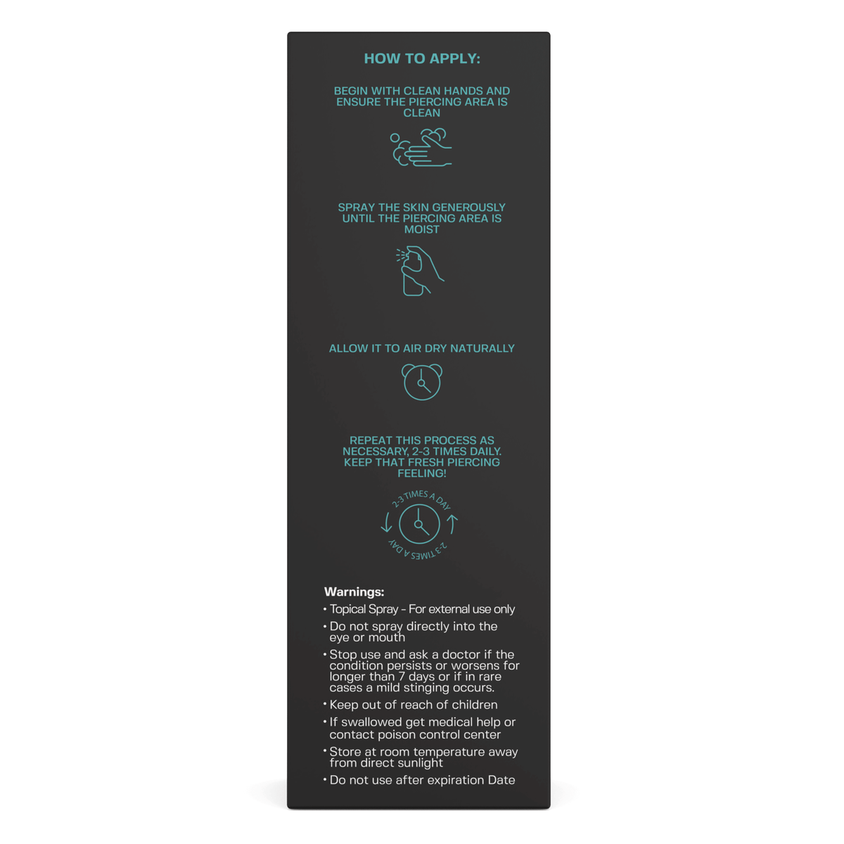 Piercing Aftercare Hypochlorous Acid Spray Topical Base Laboratories 