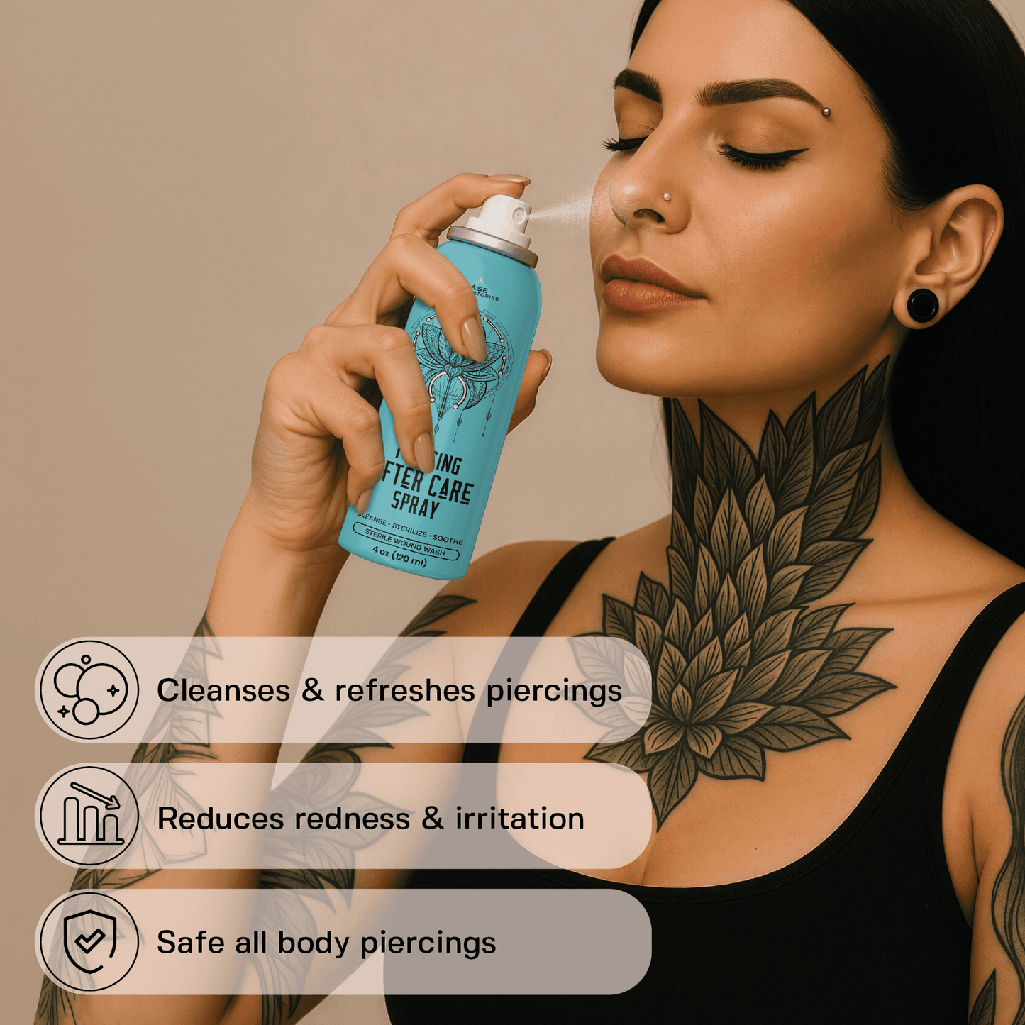 Piercing Aftercare Spray Topical Base Laboratories 