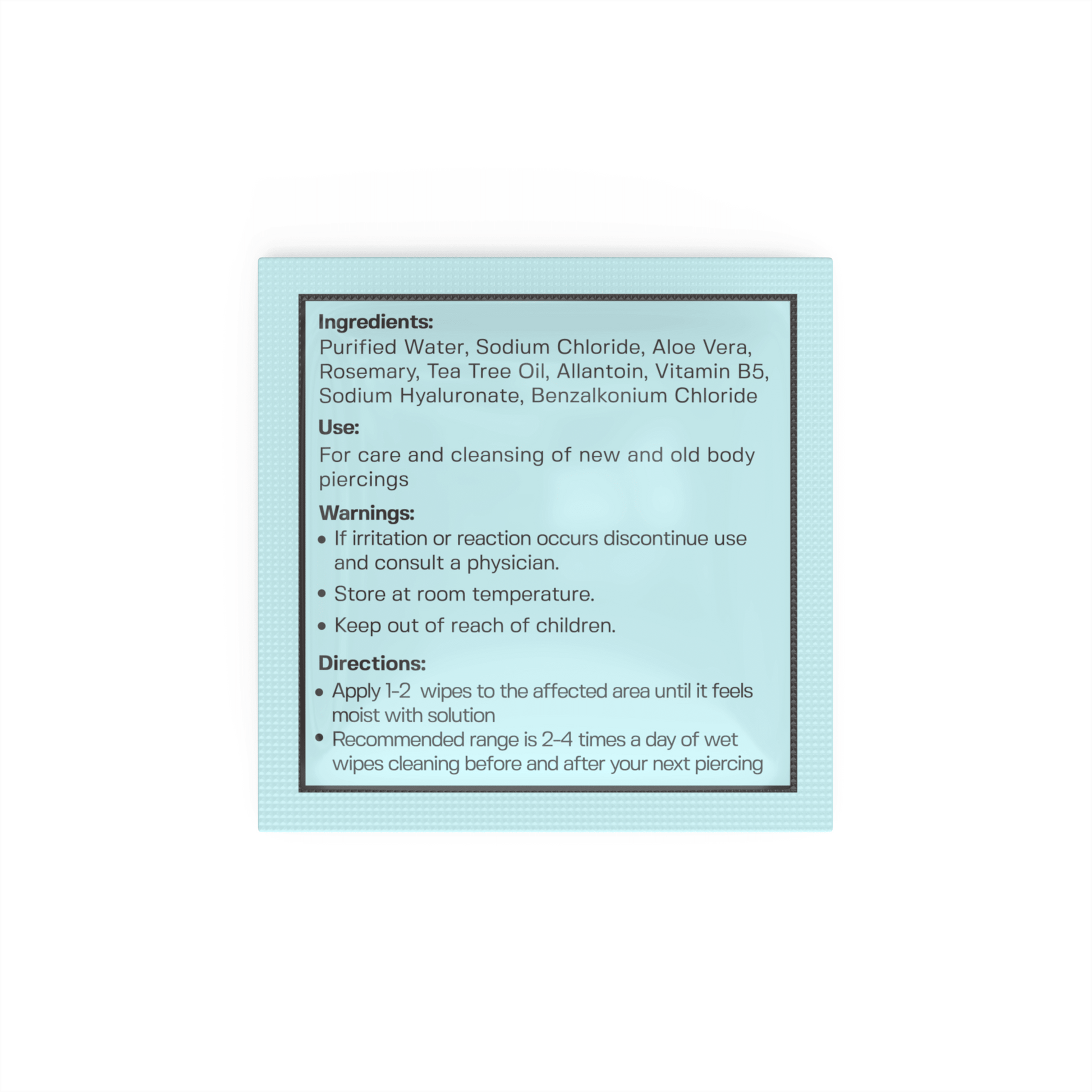 PIERCING AFTERCARE WIPES 75 CT- SOOTHES & CLEANSES FOR ALL PIERCING TYPES - 4OZ Topical baselaboratories 