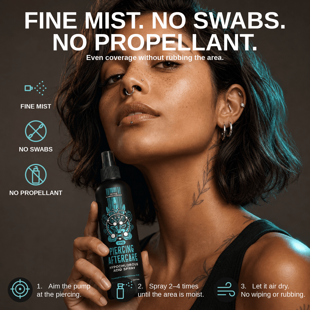 Piercing Hypochlorous Acid Spray (8oz) — Wholesale Wholesale Bundle Base Laboratories 