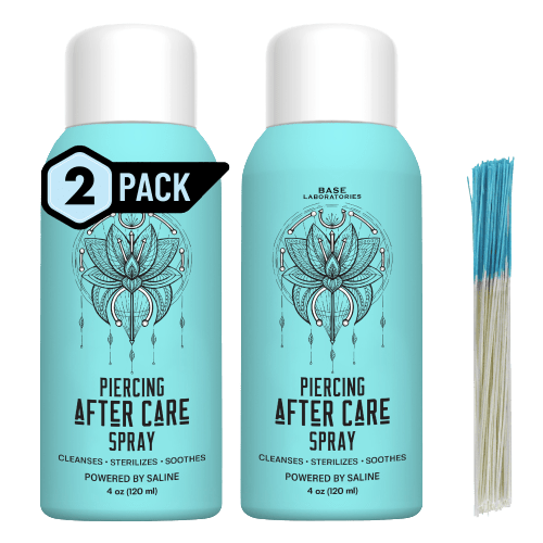 2 Pack - Piercing Aftercare Spray - Soothes & Cleanses All Piercing Types - 4oz Topical baselaboratories 