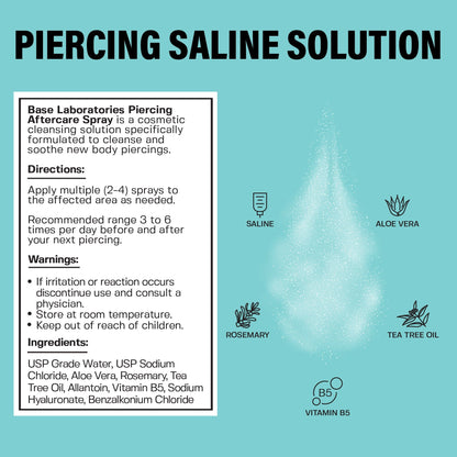 2 Pack - Piercing Aftercare Spray - Soothes & Cleanses All Piercing Types - 4oz Topical baselaboratories 